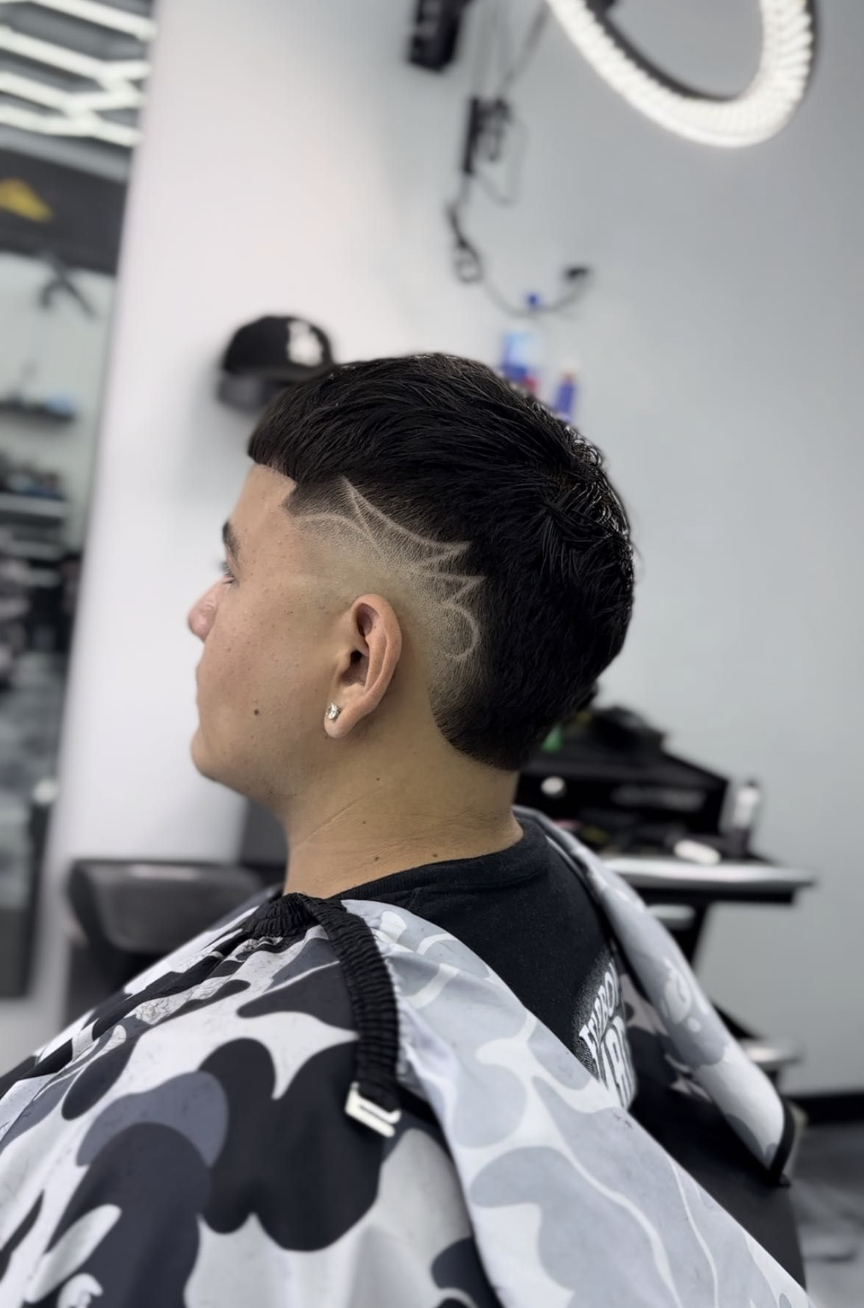 Design cut with shaved pattern